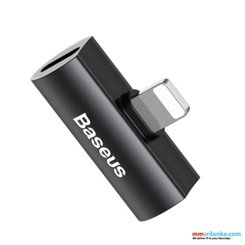 Baseus L46 iP Male to Dual iP Female Adapter Black